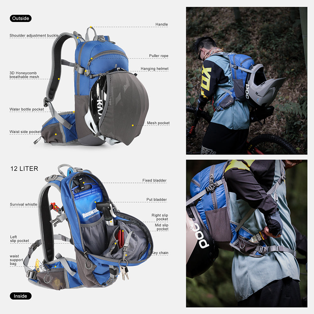 RHINOWALK RK8202 12L Hiking Backpack Breathable Travel Bag Camping Climbing Daypack RHINOWALK RK8202 12L Hiking Backpack Breathable Travel Bag Camping Climbing Daypack